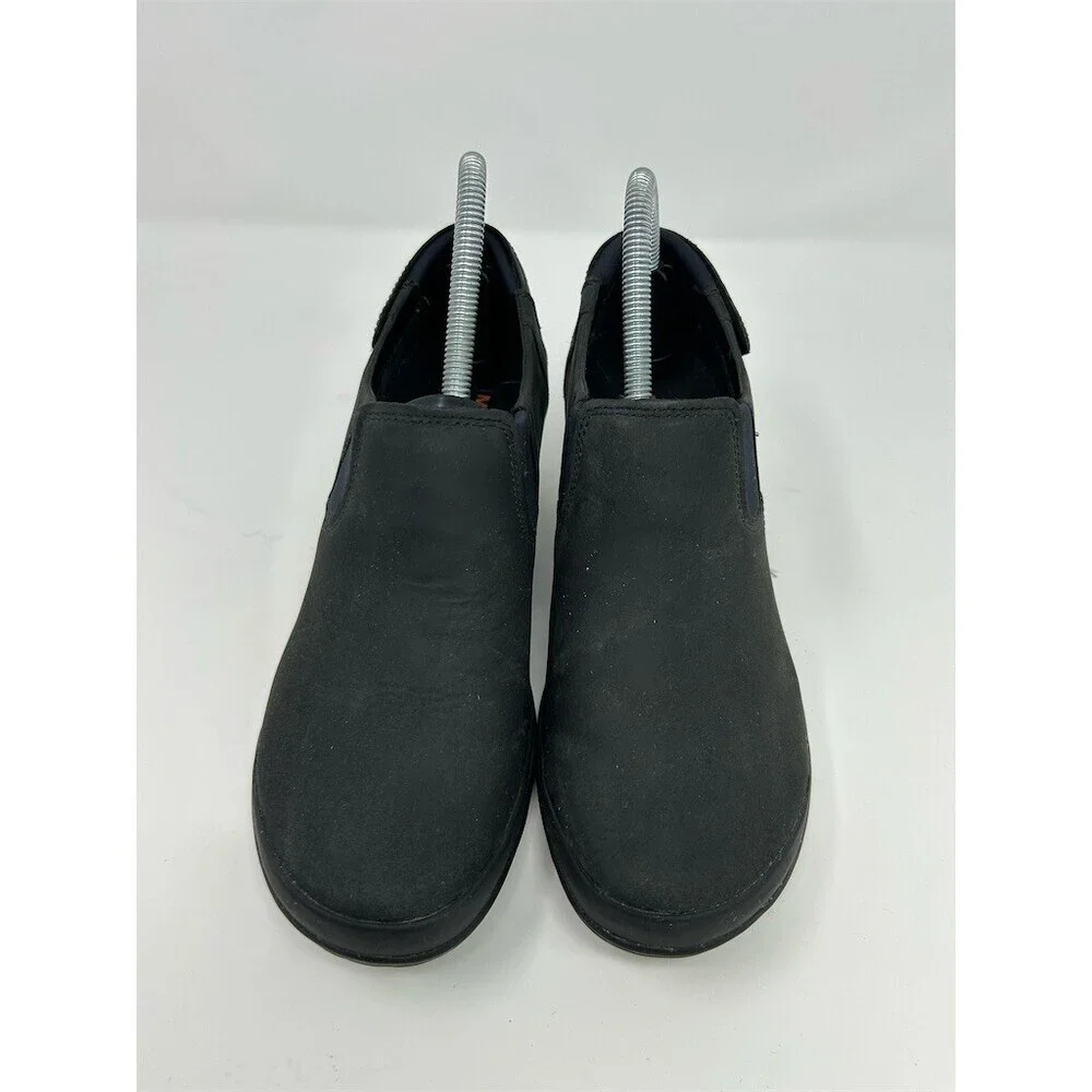 Merrell Womens Slip-On Wedge Comfort Shoes Black Elastic Gore Work Casual Size 8